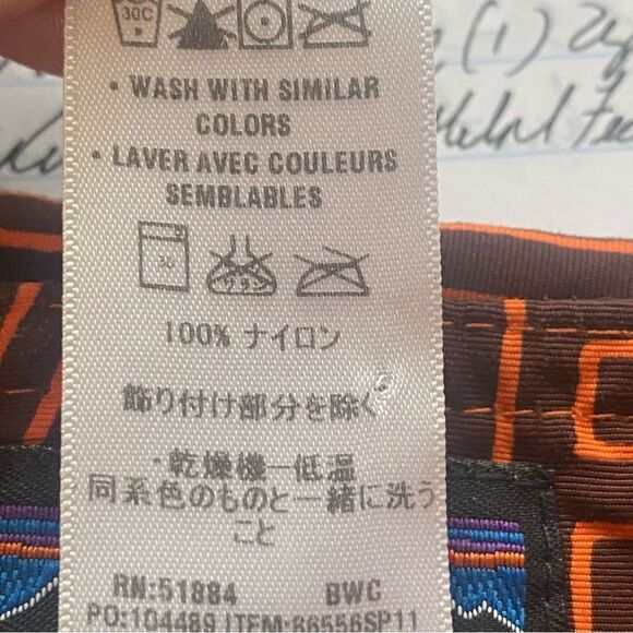 Patagonia Wavefarer Orange and Brown Letter Design Board Shorts Size 34 - Picture 6 of 12